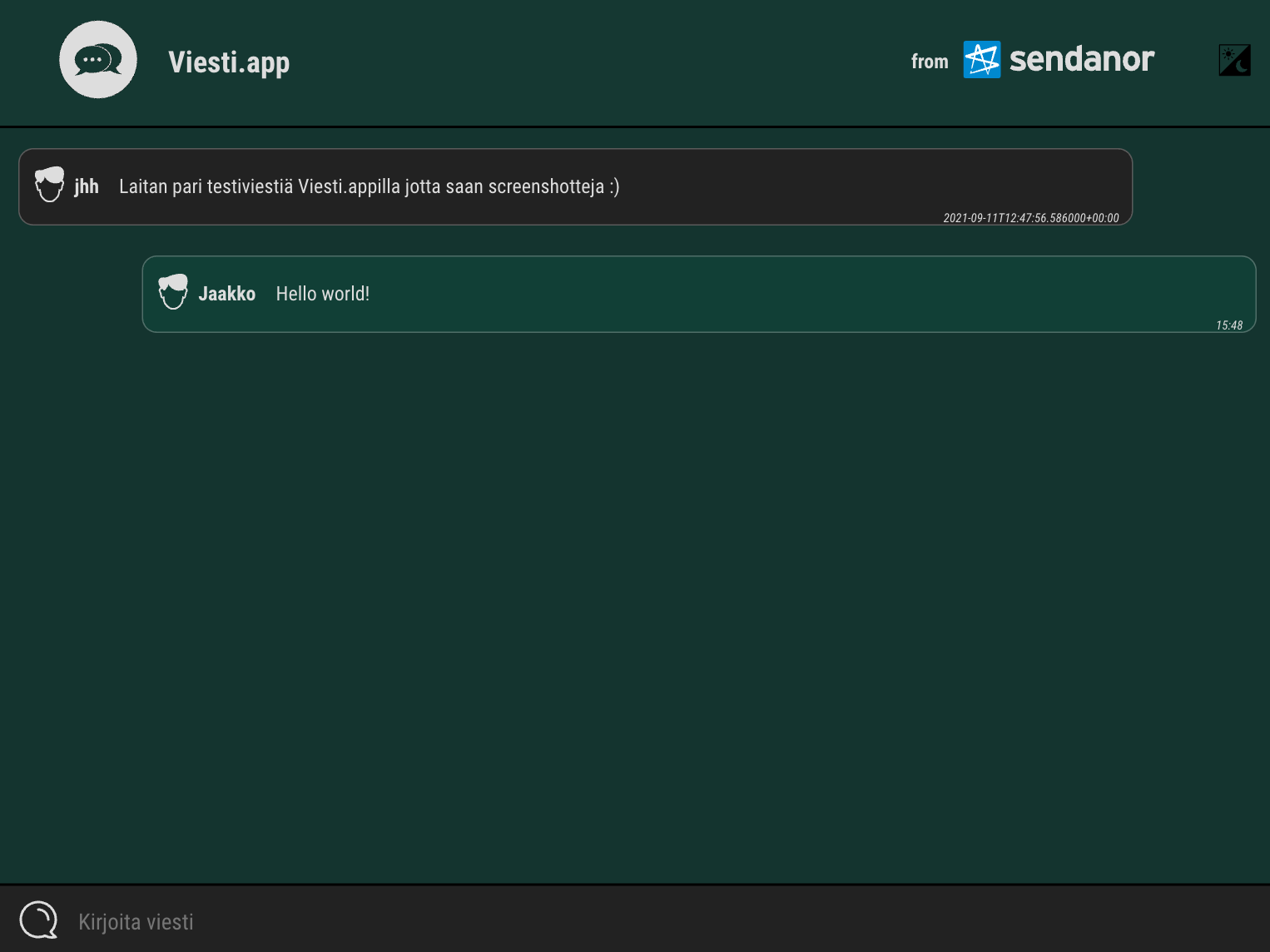 Chat View, dark theme